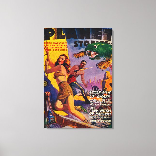 Planet Stories Magazine Cover 4 Canvastryck (Framsida)