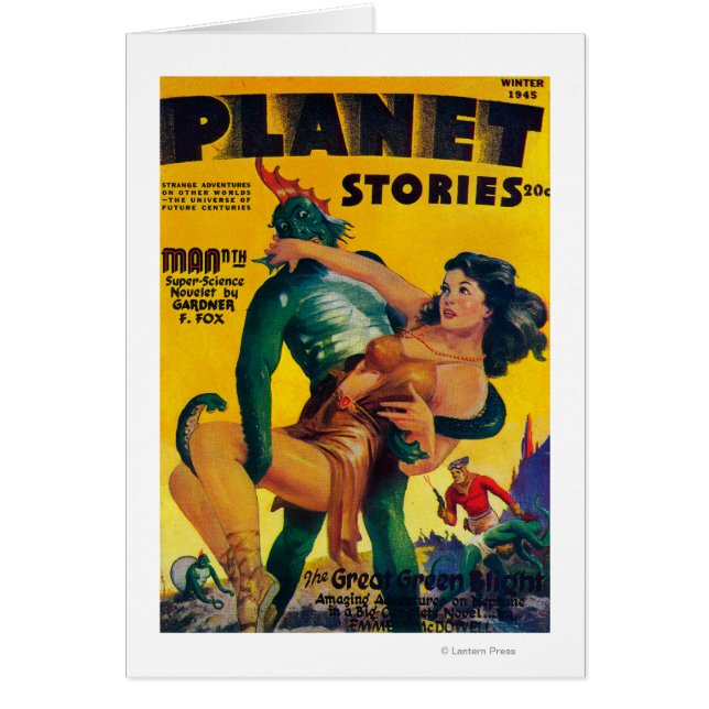 Planet Stories Magazine Cover 4 Hälsningskort (Framsidan)