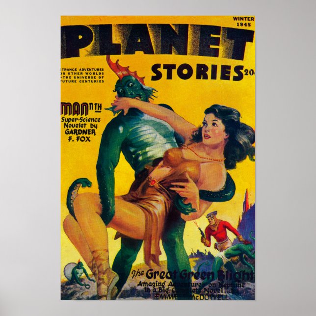 Planet Stories Magazine Cover 4 Poster (Framsidan)