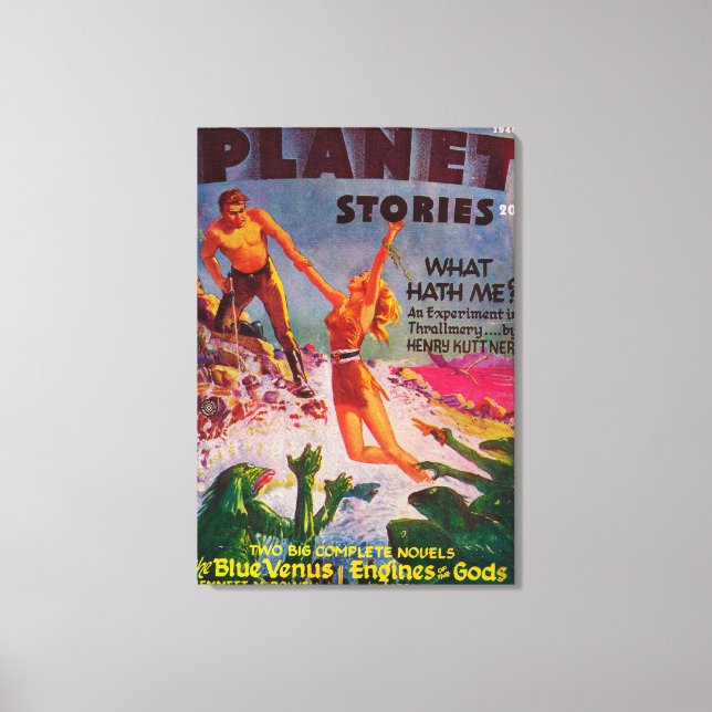 Planet Stories Magazine Cover 7 Canvastryck (Framsida)