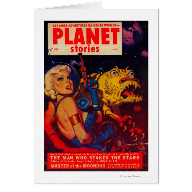 Planet Stories Magazine Cover Hälsningskort (Framsidan)