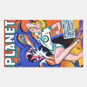 Planet-Tecknader #52 Rektangulärt Klistermärke