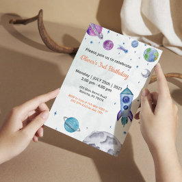 Planet Tema Pojke Födelsedag  Inbjudningar