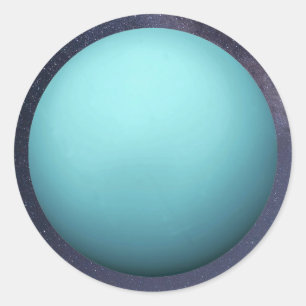 Planet Uranus Classic Round Sticker Runt Klistermärke