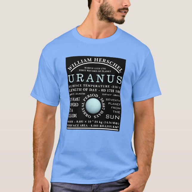 Planet Uranus Detaljastronomi T Shirt (Framsida)