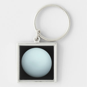 Planet Uranus Fyrkantig Silverfärgad Nyckelring