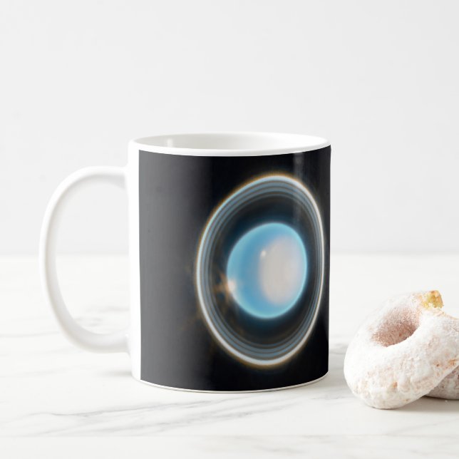 Planet Uranus med Ringar JWST Image Kaffemugg (Med munk)