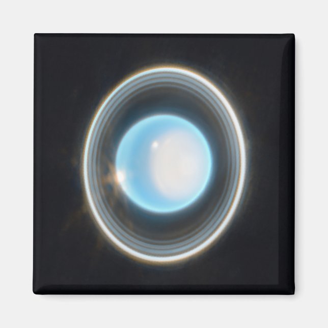 Planet Uranus med Ringar JWST Image Magnet (Framsidan)