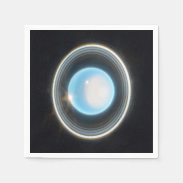 Planet Uranus med Ringar JWST Image Pappersservett (Framsidan)