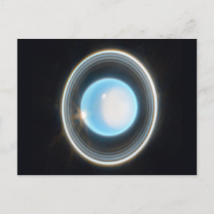 Planet Uranus med Ringar JWST Image Vykort
