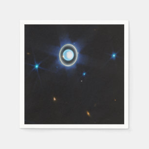 Planet Uranus med Ringar och Måne JWST Image Pappersservett