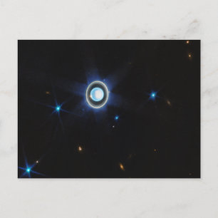 Planet Uranus med Ringar och Måne JWST Image Vykort
