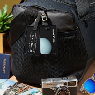 Planet Uranus Solar System Black Space med stjärno Bagagebricka