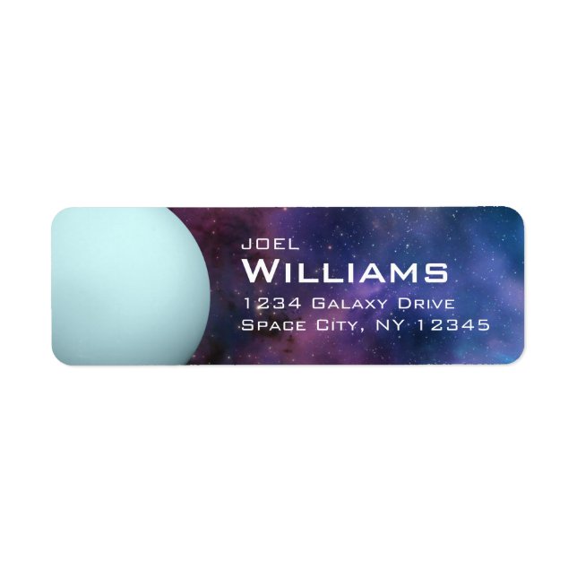 Planet Uranus Solar System Space Returadress Etikett (Framsidan)