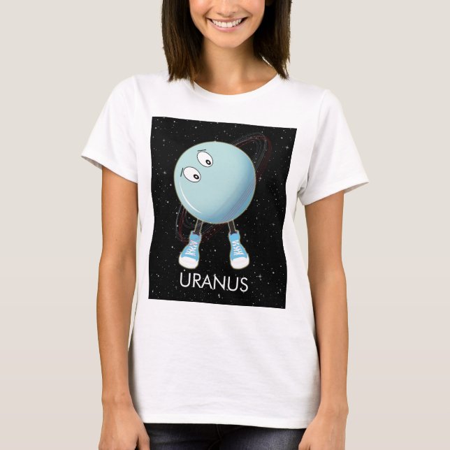 Planet Uranus & Stars T Shirt (Framsida)