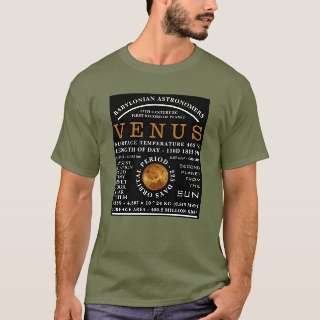 Planet Venus Detaljastronomi T Shirt (Framsida)