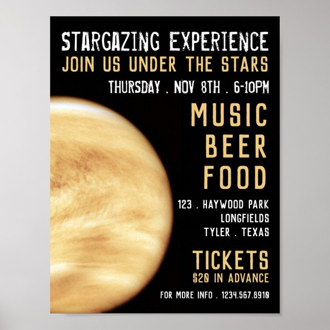 Planet Venus, Planetarium Event Advertising Poster (Framsidan)