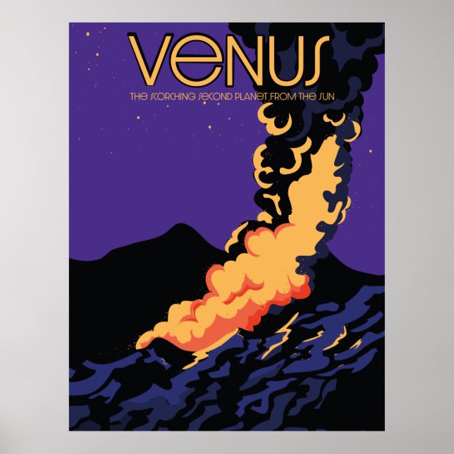 Planet Venus space art Two-Tone Coffee Mugg Poster (Framsidan)