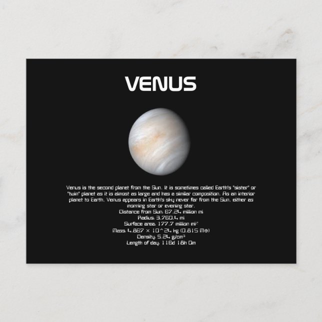 Planet Venus-vykort Vykort (Framsida)