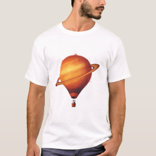 "Planet Voyage" Saturn Varm Luftballong Grafisk T- T Shirt
