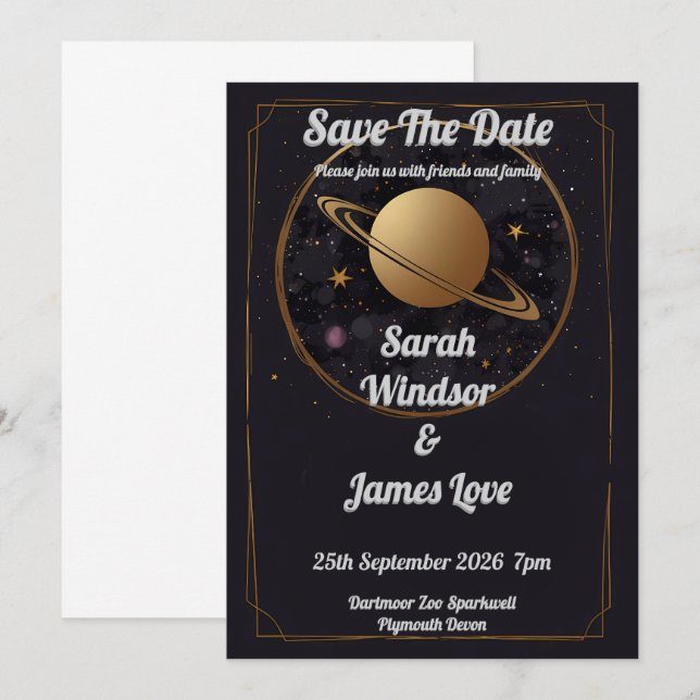 Planet Wedding-inbjudan Inbjudningar (Fram/baksida)