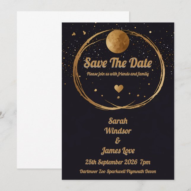 Planet Wedding-inbjudan Inbjudningar (Fram/baksida)