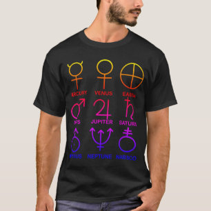 Planetära symboler Ipanema, fantasifullt T Shirt