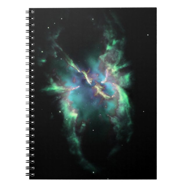 Planetarisk nebulosa mintgrön periwinkle anteckningsbok (Framsidan)