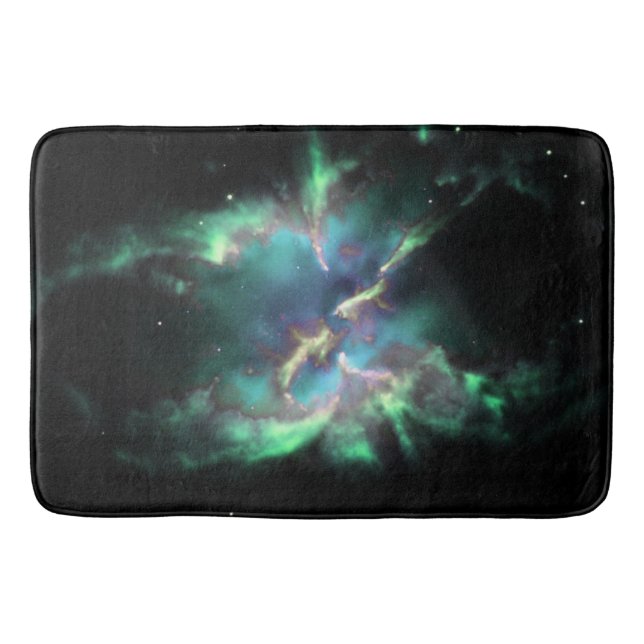 Planetarisk nebulosa mintgrön periwinkle badrumsmatta (Framsidan)
