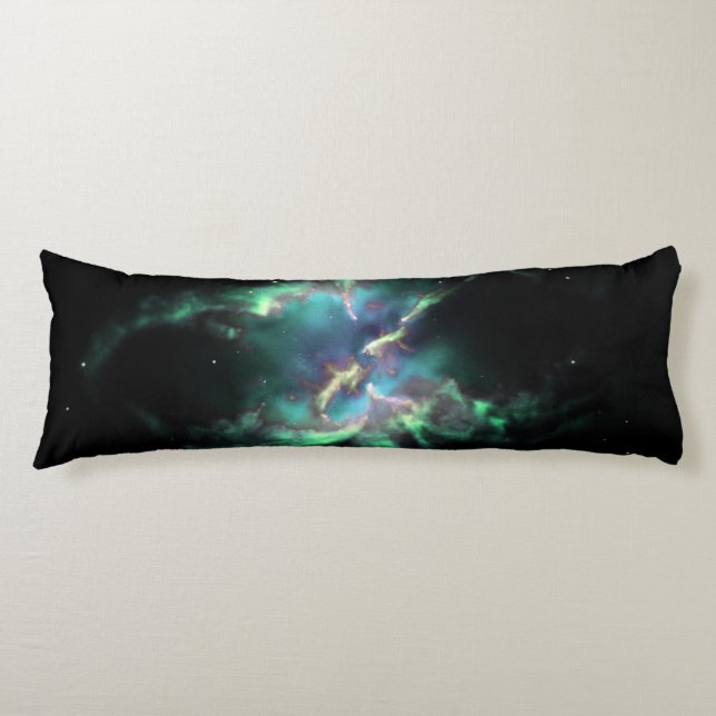 Planetarisk nebulosa Mintgrön Periwinkle Kroppskudde (Framsidan)