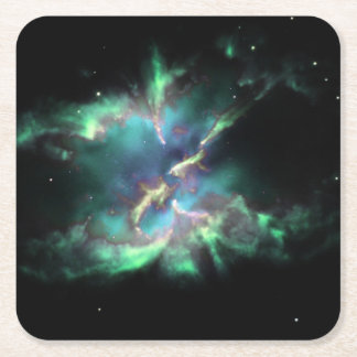 Planetarisk nebulosa Mintgrön Periwinkle Servering Underlägg Papper Kvadrat