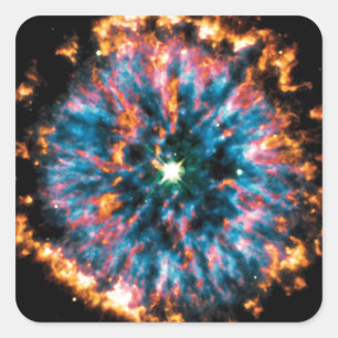 Planetarisk nebulosa NGC 6751 Hubble rymdfoto Fyrkantigt Klistermärke