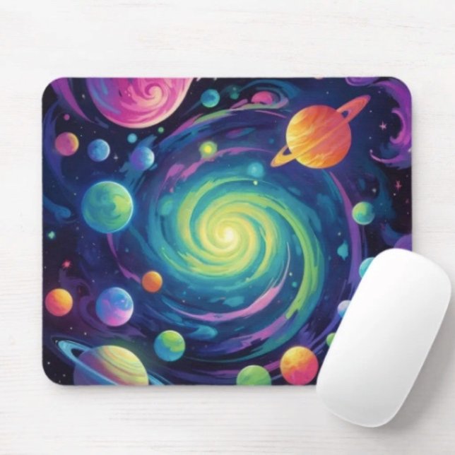 Planetarisk rotation  musmatta (Space Mousepad mousepad durable dust and stain resistant non -slip rubber backing. )