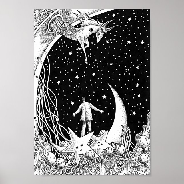 Planetarium som lyser på himlen poster (Framsidan)