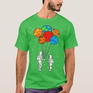 Planetballonger Astronaut Planets Galaxy Space ut  T Shirt