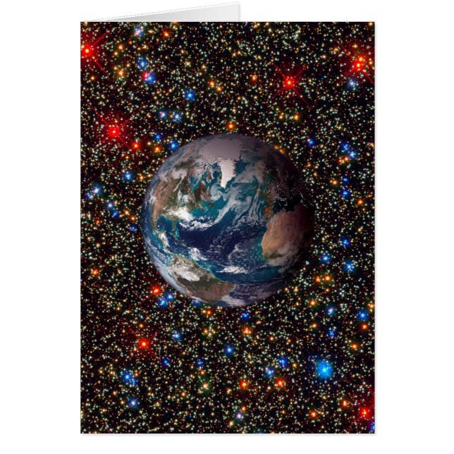 Planetdrömmar Amidst en stjärna samla i en klunga Hälsningskort (Framsidan)