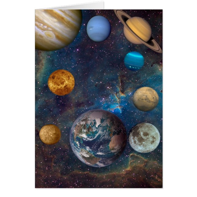 Planetdrömmar av kosmoset -1 hälsningskort (Framsidan)