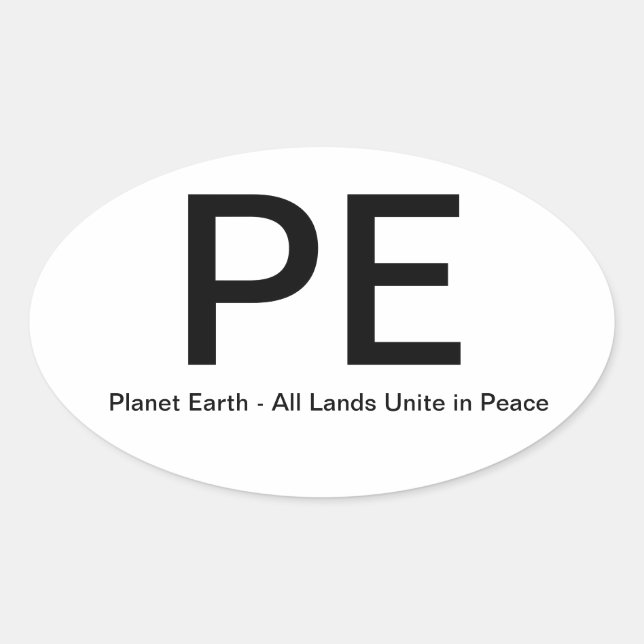 PlanetEarth-AllLandsUniteinPeace Ovalt Klistermärke (Framsida)
