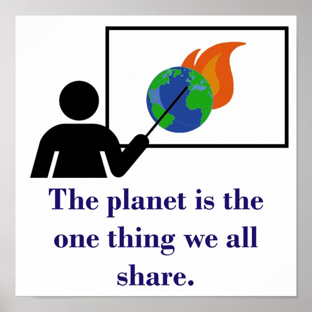 Planeten är en enda Sak-klimatcitat Poster (Framsidan)