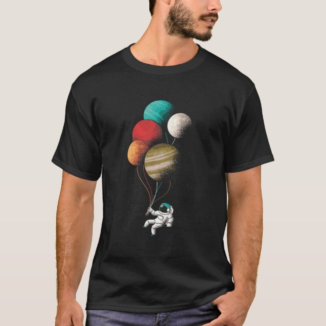 PLANETEN ASTRONAUT WELTALL WELTRAUM T SHIRT (Framsida)