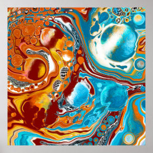 Planeten Bliss Fluid Digital Art Poster