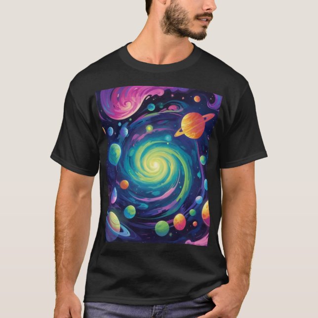 Planeten centrifugering t shirt (Framsida)