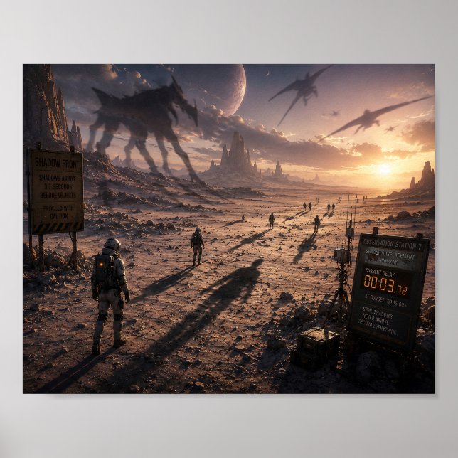 Planeten Där Skuggor Anländer Först Poster (Framsidan)