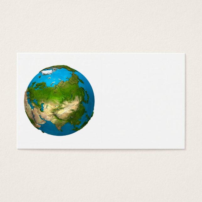 Planeten Earth - Asien - färgstark glob. 3d-render Visitkort (Framsidan)