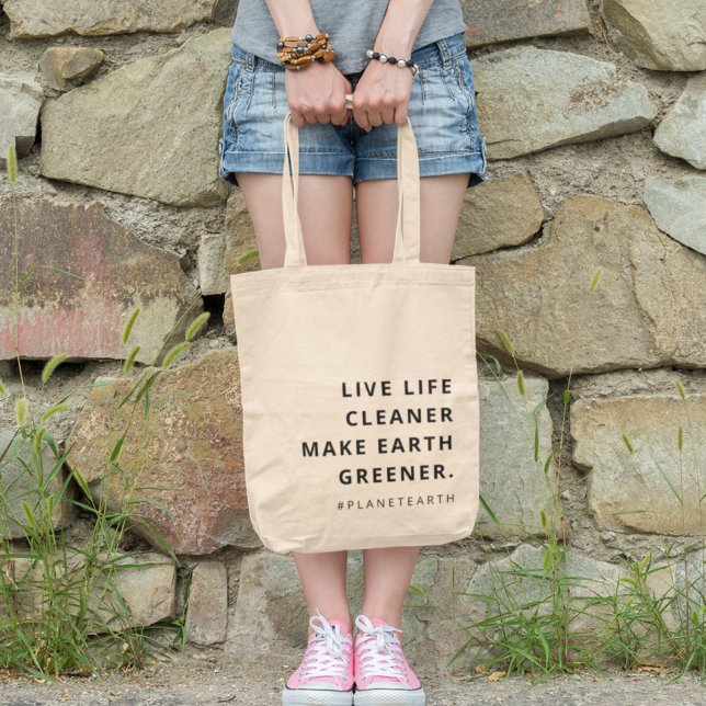 Planeten Earth Life Cleaner Gör jorden grönare Tygkasse (Skapare uppladdad)