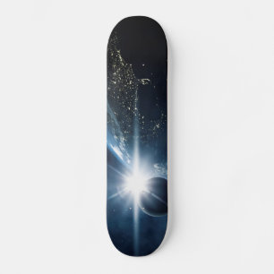 Planeten Earth Space-vy Mini Skateboard Bräda 18,5 Cm