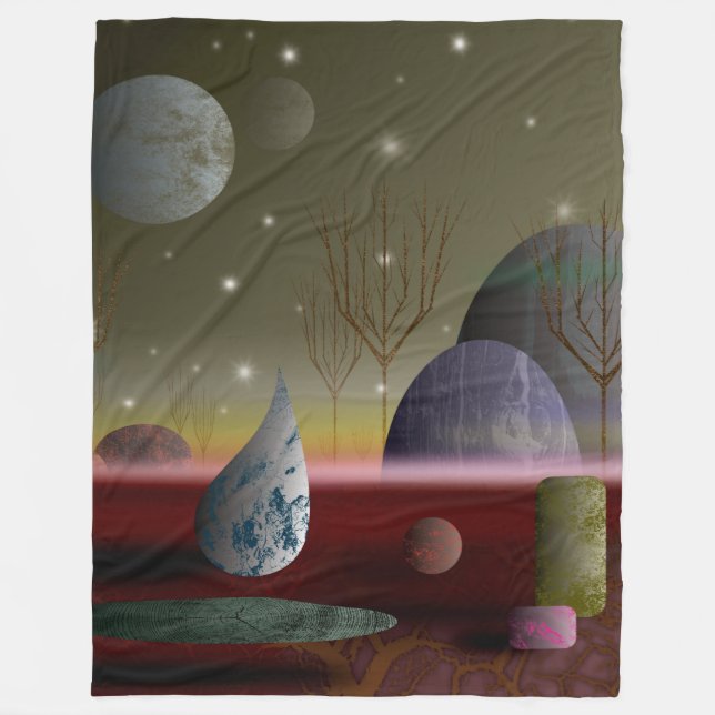 Planeten för Shapes Large Fleece Blanket (Framsidan)