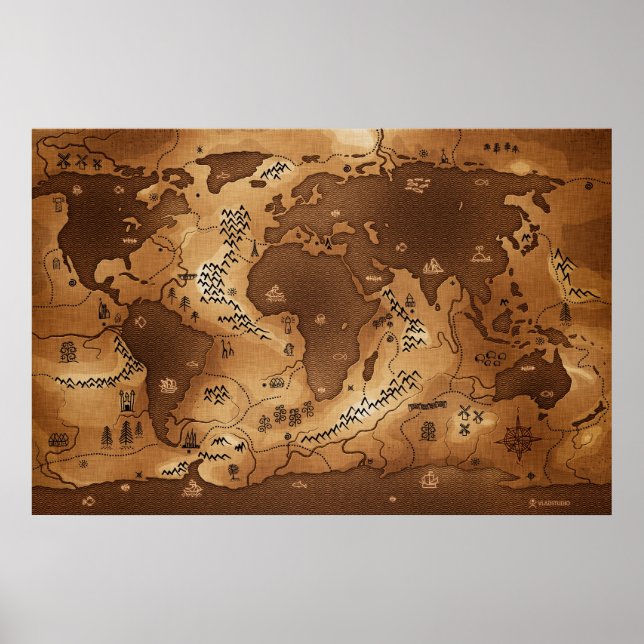 Planeten Jord - Inverterad (ingen text) Poster (Framsidan)