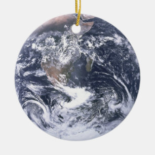 Planeten Jorden från rymdens jorddag Julgransprydnad Keramik