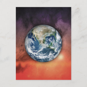 Planeten jorden i rymden vykort